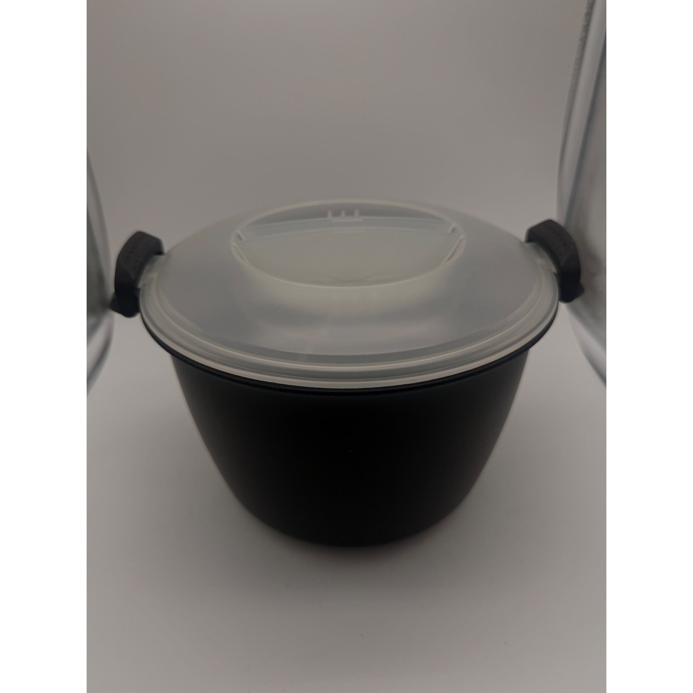 Pampered Chef Rice Cooker Plus Black Microwave Steamer 3 Quart 2779 Made in USA